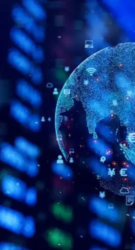 Global economy and technology concept. Fintech Financial technology.
