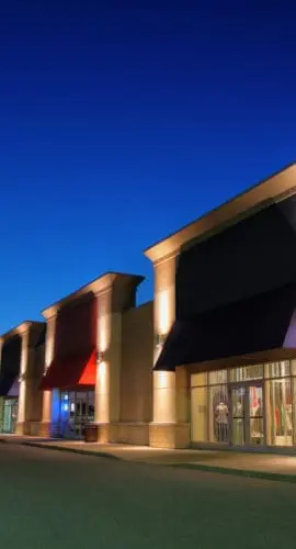 Retail Store Building Exteriors at Night
