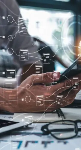 Illustration of digital financial data and prediction markets representing regulatory compliance, blockchain event contracts, and CFTC oversight.